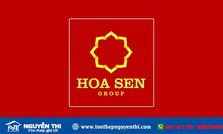Logo tôn Hoa Sen với Slogan mái âm gia đình Việt - Vật Liệu Xây Dựng